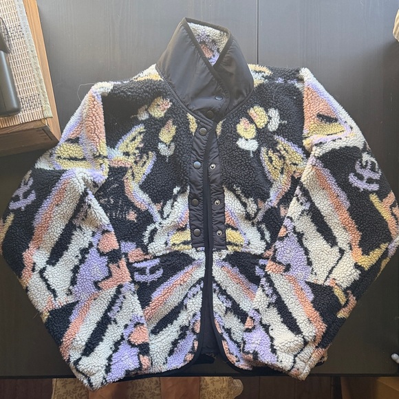 Free People Hit The Slopes Printed Fleece Jacket Print Medium - Picture 2 of 5